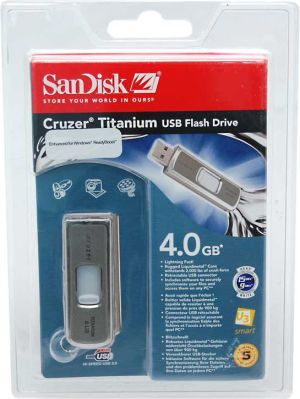 Pendrive SanDisk CRUZER TITANIUM 4GB U3 READY BOOST 3