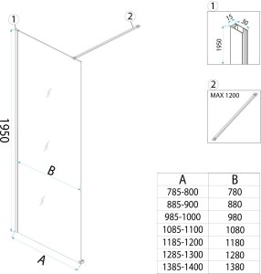 Rea Kabina prysznicowa Walk-In Flexi Transparent / Brush Gold 90 9