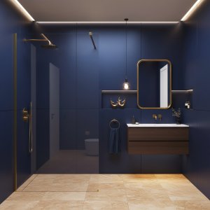 Rea Kabina prysznicowa Walk-In Flexi Transparent / Brush Gold 100 4