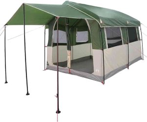 Namiot turystyczny vidaXL Namiot rodzinny z dachem zielony i biały 324 x 255 x 230 cm 2
