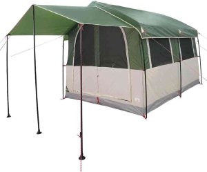 Namiot turystyczny vidaXL Namiot rodzinny z dachem zielony i biały 324 x 255 x 230 cm 4