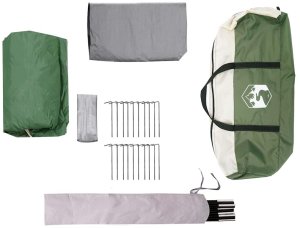 Namiot turystyczny vidaXL Namiot rodzinny z dachem zielony i biały 324 x 255 x 230 cm 9