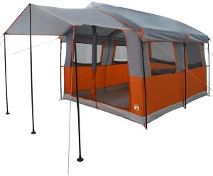 Namiot turystyczny vidaXL Namiot rodzinny Szary i pomarańczowy 324 x 255 x 230 cm 2
