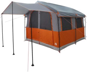 Namiot turystyczny vidaXL Namiot rodzinny Szary i pomarańczowy 324 x 255 x 230 cm 4