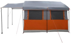 Namiot turystyczny vidaXL Namiot rodzinny Szary i pomarańczowy 324 x 255 x 230 cm 5
