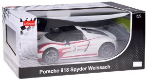 Jokomisiada Rastar auto zdalnie sterowane Porsche 918 Spyder 1:14 pilot oświetlenie RC0711 EDUKAMP 12