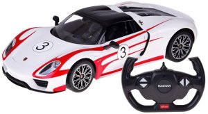 Jokomisiada Rastar auto zdalnie sterowane Porsche 918 Spyder 1:14 pilot oświetlenie RC0711 EDUKAMP 2
