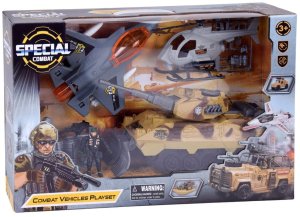 Duży zestaw militarny czołg myśliwiec helikopter + żołnierz ZA5752 EDUKAMP 12