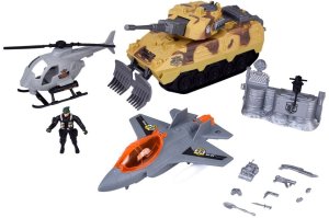 Duży zestaw militarny czołg myśliwiec helikopter + żołnierz ZA5752 EDUKAMP 2