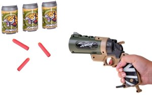 Pistolet na piankowe naboje + puszki zestaw strzelecki dla dzieci ZA5981 EDUKAMP 8