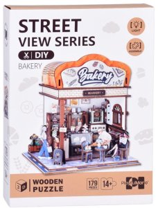 Jokomisiada Drewniane PUZZLE 3D Seria budynek Piekarnia z oświetleniem ZA6013 EDUKAMP 4
