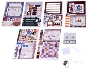 Jokomisiada Drewniane PUZZLE 3D Seria budynku kawiarni z oświetleniem 120 ele ZA6012 EDUKAMP 3