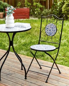 Krzesło ogrodowe Zestaw 2 Metal Czarny CAMPRENA 2