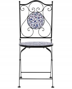 Krzesło ogrodowe Zestaw 2 Metal Czarny CAMPRENA 4