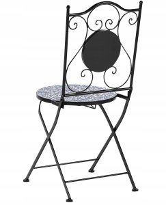 Krzesło ogrodowe Zestaw 2 Metal Czarny CAMPRENA 5