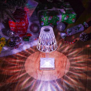 Lampka biurkowa Interlook 5564 KRYSZTAŁOWA LAMPKA NOCNA STOŁOWA DIAMENTOWA DOTYKOWA LED USB 10