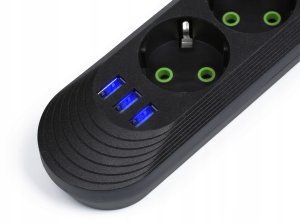 Listwa zasilająca Interlook Listwa zasilająca LH-F04U-BLACK 7 gniazd 3 m czarny 4