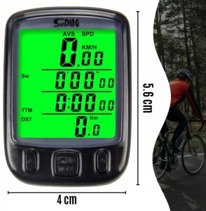 LICZNIK ROWEROWY PRZEWODOWY 28 FUNKCJI LCD DO ROWERU PRĘDKOŚCIOMIERZ IP68 6