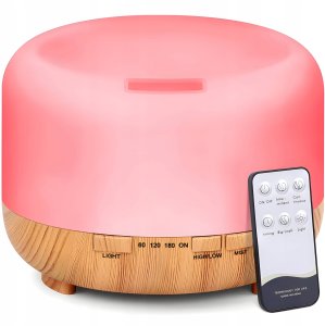 NAWILŻACZ POWIETRZA LAMPKA NOCNA ZAPACHOWY DYFUZOR AROMATERAPIA RGB PILOT 12