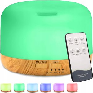 NAWILŻACZ POWIETRZA LAMPKA NOCNA ZAPACHOWY DYFUZOR AROMATERAPIA RGB PILOT 15