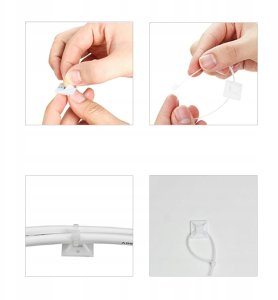 ORGANIZER DO KABLI UCHWYT 10 SZT TRYTYTKI KLEJ 3M 6