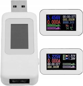 WOLTOMIERZ CYFROWY USB MIERNIK TESTER NAPIĘCIA AMPEROMIERZ WATOMIERZ LCD 14