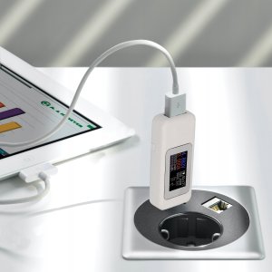 WOLTOMIERZ CYFROWY USB MIERNIK TESTER NAPIĘCIA AMPEROMIERZ WATOMIERZ LCD 6