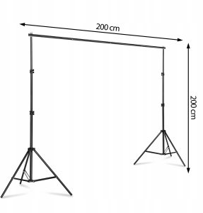 Statyw do Tła Fotograficznego Teł Zestaw do Studia Zaciski Etui 200x200cm 12
