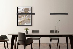 NOWOCZESNA LAMPA LINIOWA LED WISZĄCA 24W 60cm PODŁUŻNA BELKA PILOT 3 BARWY 3