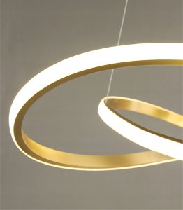 NOWOCZESNA LAMPA WISZĄCA ZŁOTY ŻYRANDOL LED 48W z PILOTem GLAMOUR 6