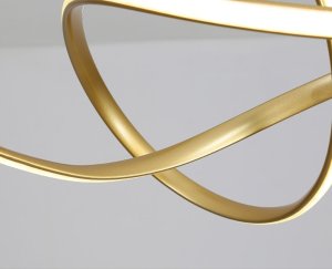 NOWOCZESNA LAMPA WISZĄCA ZŁOTY ŻYRANDOL LED 48W z PILOTem GLAMOUR 9