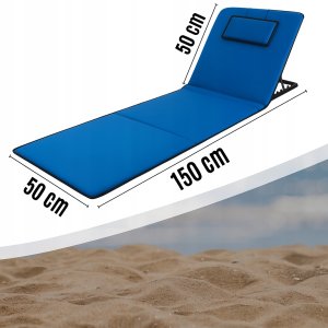 MATA PLAŻOWA SKŁADANA WYPOCZYNKOWA Z OPARCIEM LEŻAK REGULOWANY PLAŻOWY 7