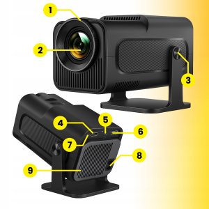 PROJEKTOR RZUTNIK 4K ANDROID LED WIFI MINI PRZENOŚNY FULL HD HY320 USB JACK 5
