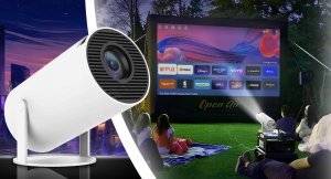 PROJEKTOR RZUTNIK WIFI ANDROID PRZENOŚNY OBROTOWY SMART 4K GŁOŚNIK BT 5.0 3