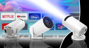 PROJEKTOR RZUTNIK WIFI ANDROID PRZENOŚNY OBROTOWY SMART 4K GŁOŚNIK BT 5.0 7