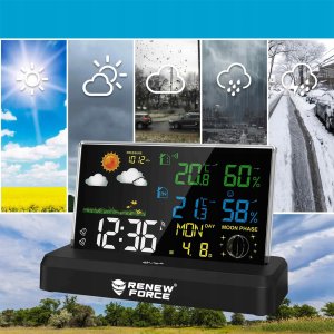 CSL-Computer Stacja pogodowa Renew Force CZUJNIKIEM ZEWNĘTRZNYM POGODY 3 4