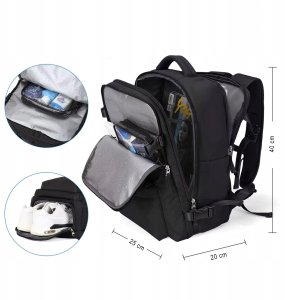 Pellucci Torba podróżna Renew Force Z przegrodą na laptopa, pasuje do Wizz Air i Ryanair XL 12