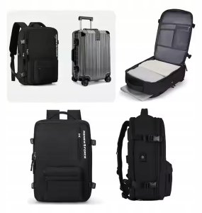 Pellucci Torba podróżna Renew Force Z przegrodą na laptopa, pasuje do Wizz Air i Ryanair XL 5