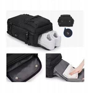 Pellucci Torba podróżna Renew Force Z przegrodą na laptopa, pasuje do Wizz Air i Ryanair XL 6