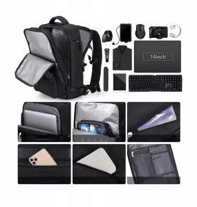 Pellucci Torba podróżna Renew Force Z przegrodą na laptopa, pasuje do Wizz Air i Ryanair XL 9