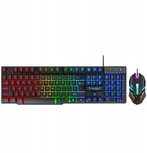 Zestaw klawiatura i mysz T-WOLF czerwony 2
