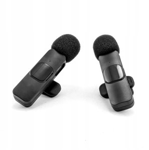 2x Mikrofon Bezprzewodowy Krawatowy USB-C Klips Android Streaming Live Vlog 2