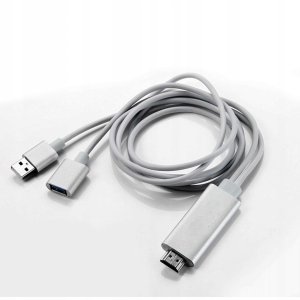 Adapter Kabel MHL iOS Android HDMI TV Wideo Full HD 1080p USB-C Lightning 2