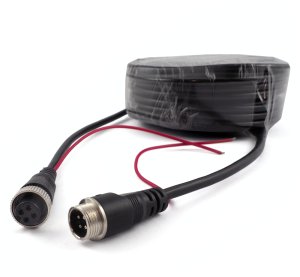 Kabel Przewód Wideo Video do Kamer Monitora Cofania 15m 4pin Skręcane Wtyki 2