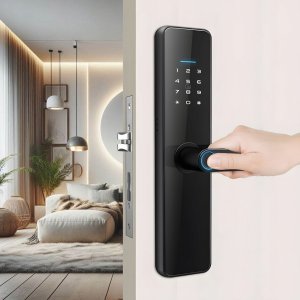 Inteligentna Klamka Tuya WiFi Wkładka Zamka Szyfr Kod RFID Odcisk Palca 13