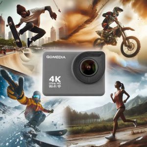 Kamera Sportowa 4K UHD 30FPS Akcesoria WiFi Pilot Kij Bateria Wodoodporna 12
