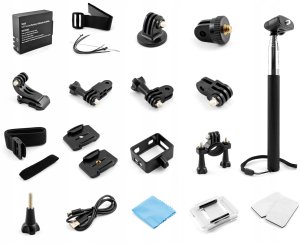 Kamera Sportowa 4K UHD 30FPS Akcesoria WiFi Pilot Kij Bateria Wodoodporna 8