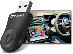 Radio samochodowe Ottocast Bezprzewodowy Adapter CarPlay Android Auto Mini Wireless CA505-T 3