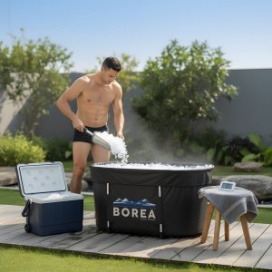 Wanna do Morsowania Składana Balia do Kąpieli Lodowej Basen 115cm Termometr 8