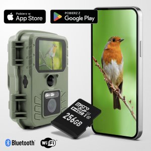 Karmnik Dla Ptaków z Kamerą WiFi Fotopułapka Solarna PIR Aplikacja Edukacja 6